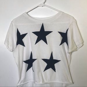 Star Patterned Cropped T-shirt